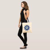 Mandala Grieks boze oog blauw wit Tote Bag (Voorkant (model))