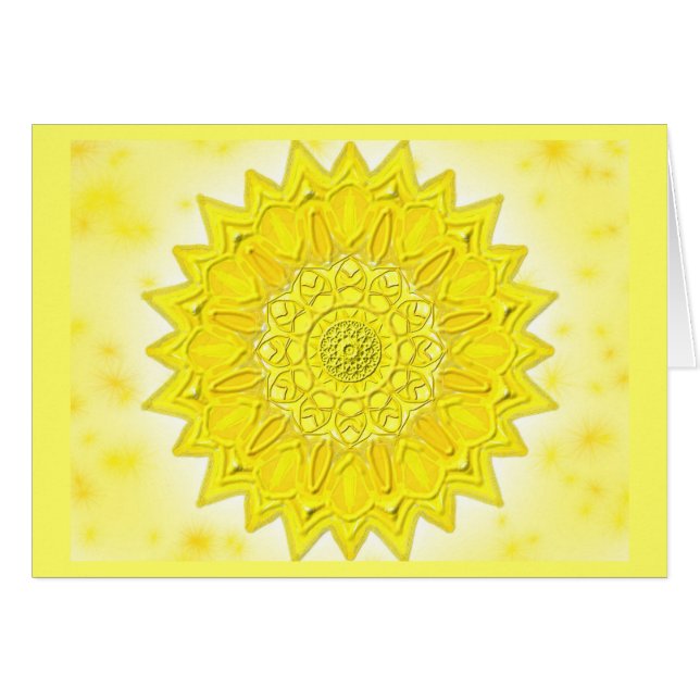 Mandala-Grußkarte 05 I-M Gelb (Voorkant Horizontaal)