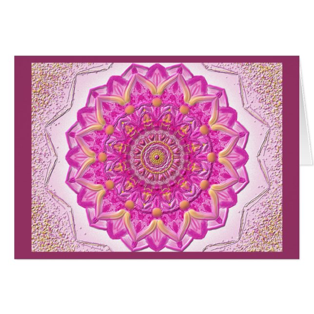 Mandala-Grußkarte 12 I-M Magenta (Voorkant Horizontaal)