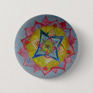 Mandala Hand geschilderd ster ronde Button