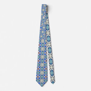 mandala harst blauw stropdas