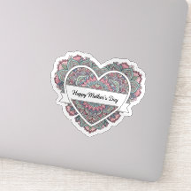 Mandala Hart Moederdag Sticker Moeder Bloem Boho