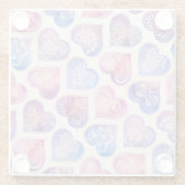 Mandala Hearts Pattern Glazen Onderzetter (Achterkant)