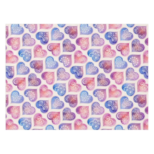 Mandala Hearts Pattern Tafelkleed (Voorkant (Horizontaal))