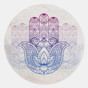 Mandala Henna   Lotus Hand Classic Ronde Sticker