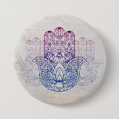 Mandala Henna | Lotus Hand Ronde Button 7,6 Cm (Voorkant)