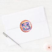 Mandala hert Classic Ronde Sticker, Glanzend Ronde Sticker (Envelop)