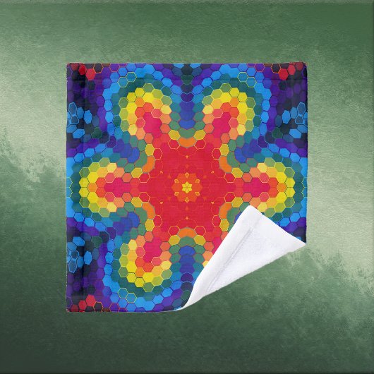 Mandala Hexagonal Rouge Jaune et Bleu