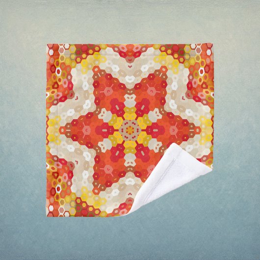 Mandala Hexagone Rouge et Jaune