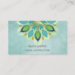 Mandala Holistische Lotus Bloemige Zen Yoga Teal Visitekaartje