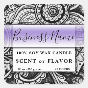 Mandala Homemade Food Bakery Kitchen Candle Vierkante Sticker