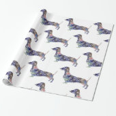 Mandala Hond, Dachshund Glossy Wrapping Papier (Uitgerold)