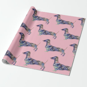 Mandala Hond, Dachshund Matte Wrapping Papier