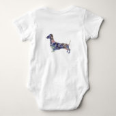 Mandala Hond Jersey Bodysuit, Wit Romper (Achterkant)