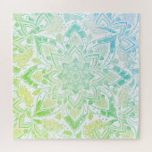 Mandala in Aqua Blue & Lime Green Legpuzzel (Horizontaal)