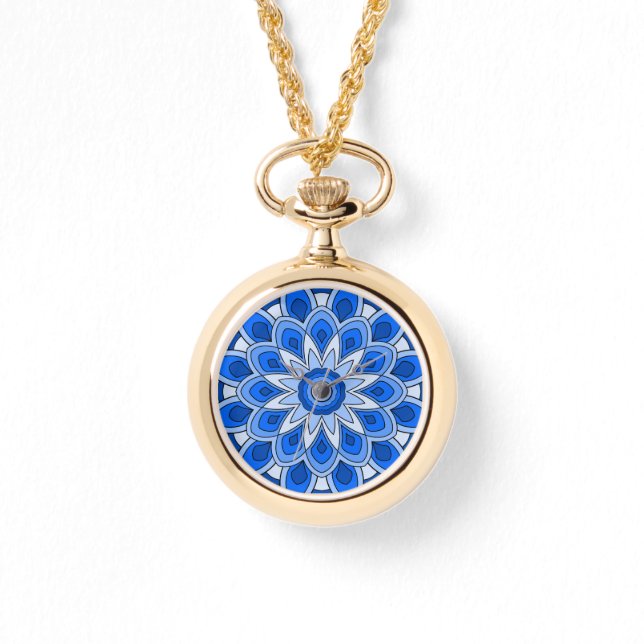 Mandala in blauw eWatch Horloge (Voorkant)