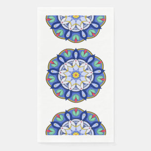 Mandala in blauw servet
