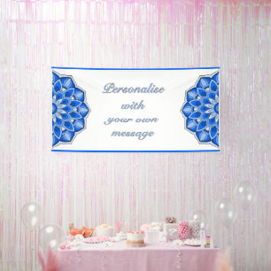 Mandala in blauw spandoek