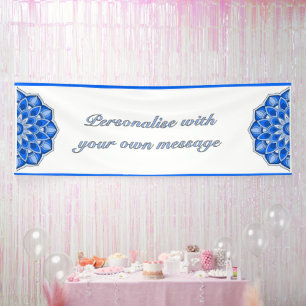 Mandala in blauw spandoek