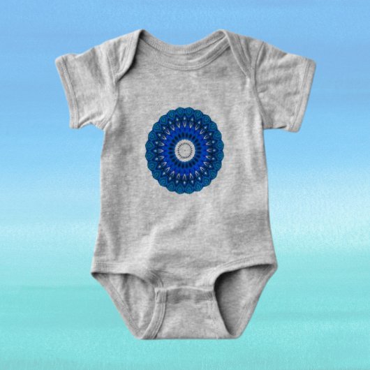 Mandala in blauwe Baby en volwassen kleding Romper
