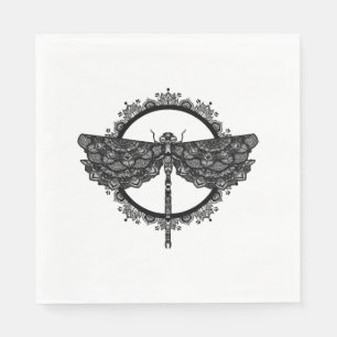Mandala in boeddhistische Nepalese stijl met libel Servet