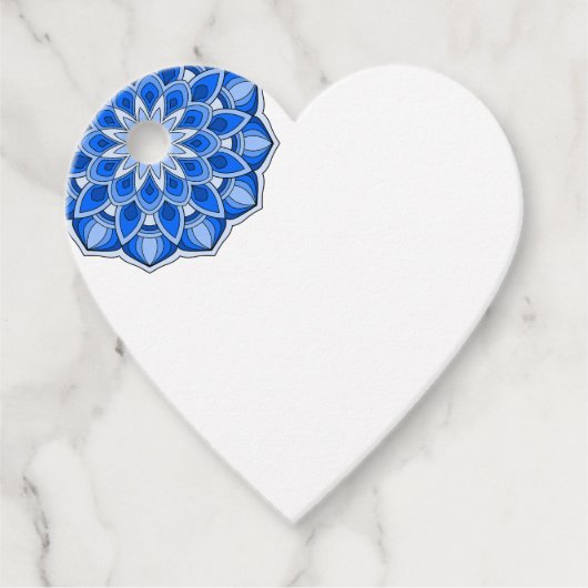 Mandala in het blauw bedankjes labels (Voorkant)