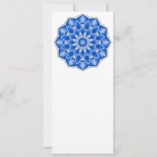 Mandala in het blauw kaart (Voorkant)