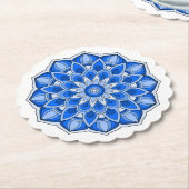 Mandala in het blauw kartonnen onderzetters (Gekanteld)