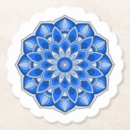 Mandala in het blauw kartonnen onderzetters