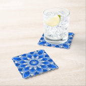 Mandala in het blauw kartonnen onderzetters (Insitu)