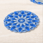 Mandala in het blauw kartonnen onderzetters (Gekanteld)
