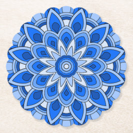 Mandala in het blauw kartonnen onderzetters