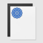 Mandala in het blauw magnetische uitnodiging (Voorkant / Achterkant)