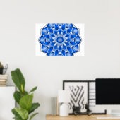 Mandala in het blauw poster (Thuiskantoor)