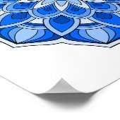 Mandala in het blauw poster (Hoek)