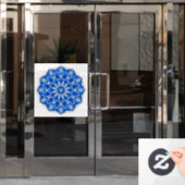 Mandala in het blauw raamsticker (Kantoordeur)