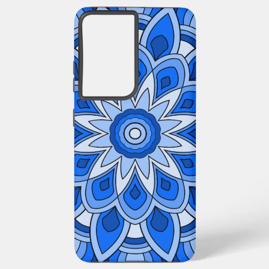 Mandala in het blauw samsung galaxy hoesje (Achterkant)