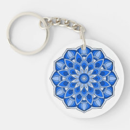 Mandala in het blauw sleutelhanger