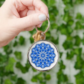 Mandala in het blauw sleutelhanger (Hand)