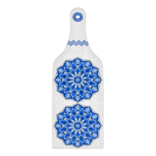 Mandala in het blauw snijplank (Voorkant)