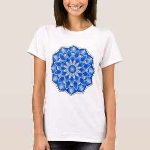 Mandala in het blauw t-shirt