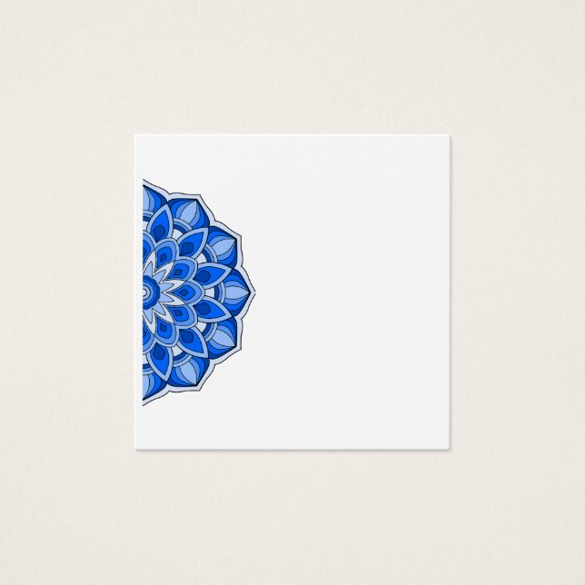Mandala in het blauw vierkante visitekaartjes (Voorkant)