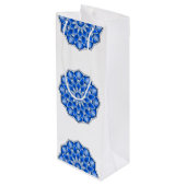 Mandala in het blauw wijn cadeautas (Achterkant Gekanteld)