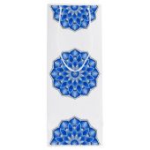 Mandala in het blauw wijn cadeautas (Achterkant)