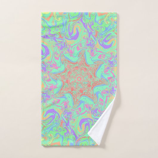 Mandala in levendige pastelkleuren bad handdoek (Handdoek)