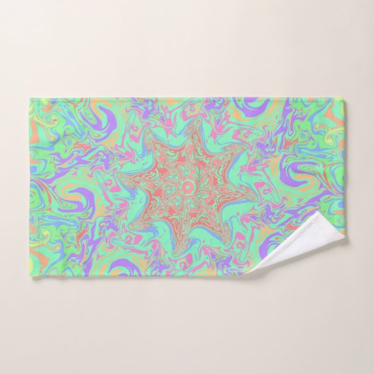 Mandala in levendige pastelkleuren bad handdoek (Handdoek)