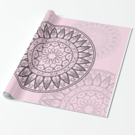 Mandala in roze cadeaupapier