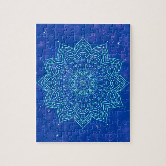 Mandala in Sky Nebula and Stars Galaxy Blue Legpuzzel (Verticaal)