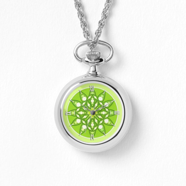 Mandala in tinten groen horloge (Voorkant)