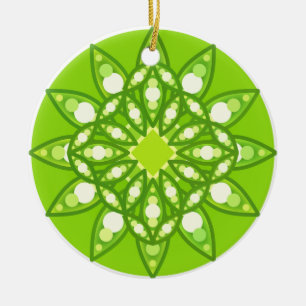 Mandala in tinten groen keramisch ornament